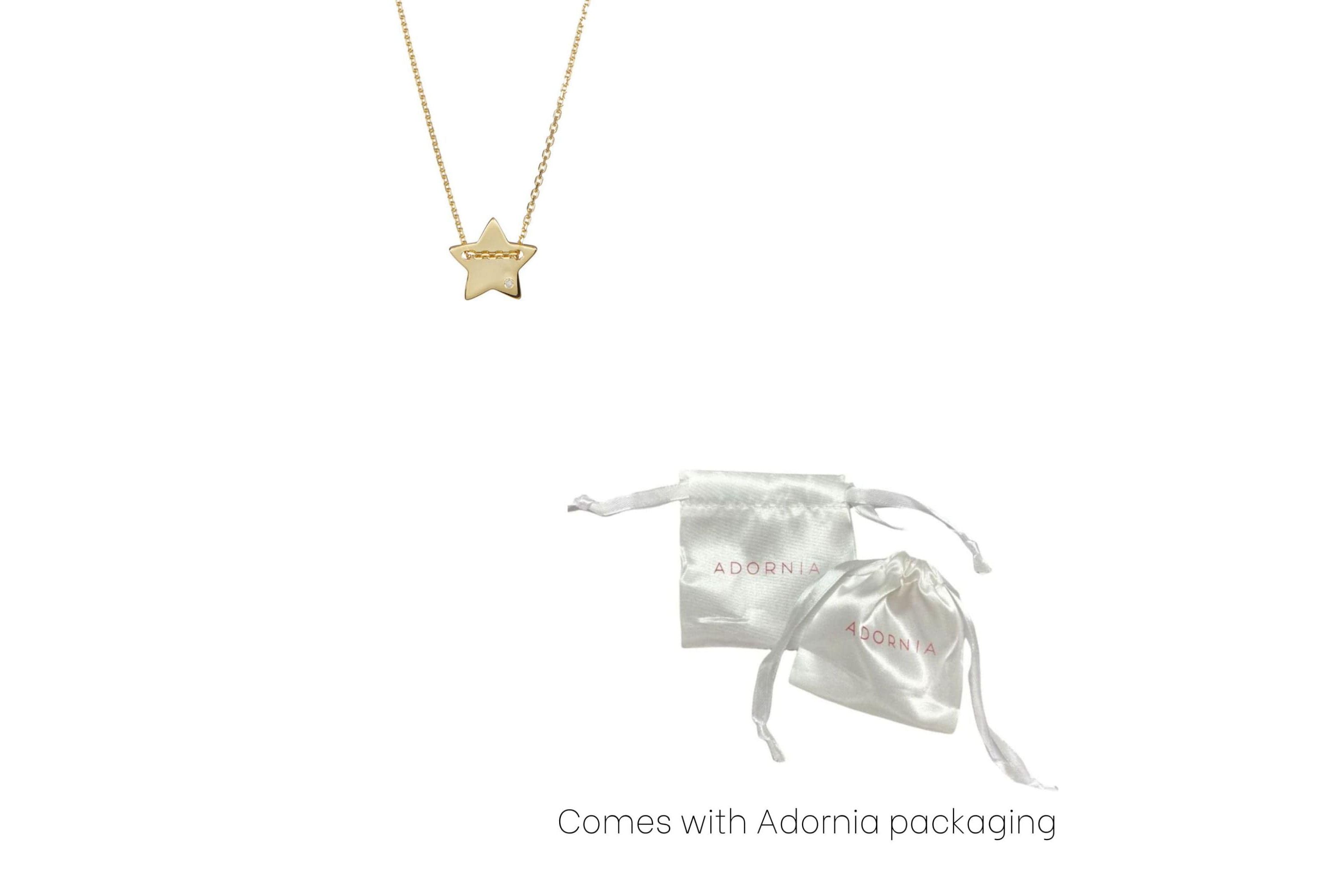 14k Gold Plated Diamond Star Charm Necklace