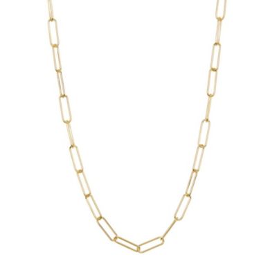 Adornia Tarnish Resistant 14k Gold Plated Paper Clip Oval Link Layering Necklace