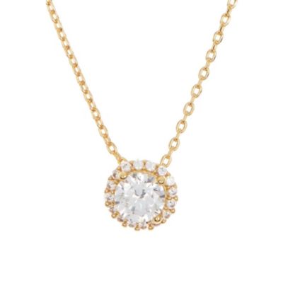 Adornia 14k Gold Plated Crystal Floating Halo Necklace