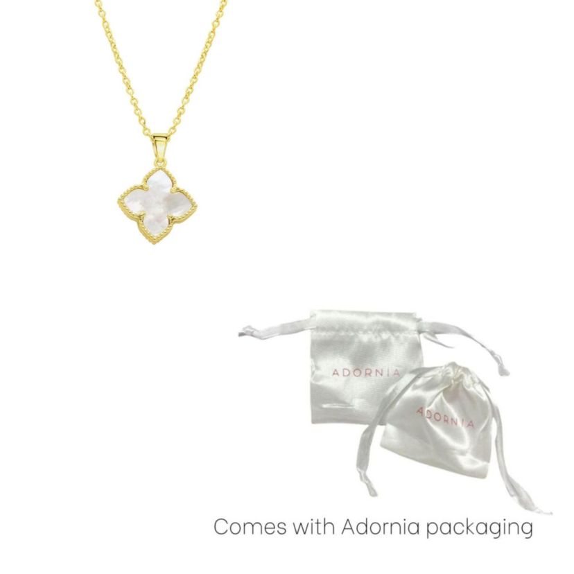 14k Gold Plated Flower White Mother of Pearl Necklace