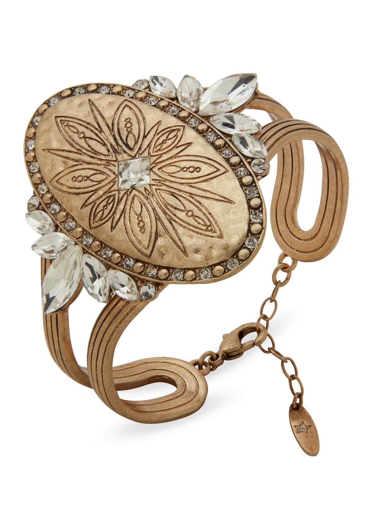  Crystal Drama Stone Cuff Bracelet