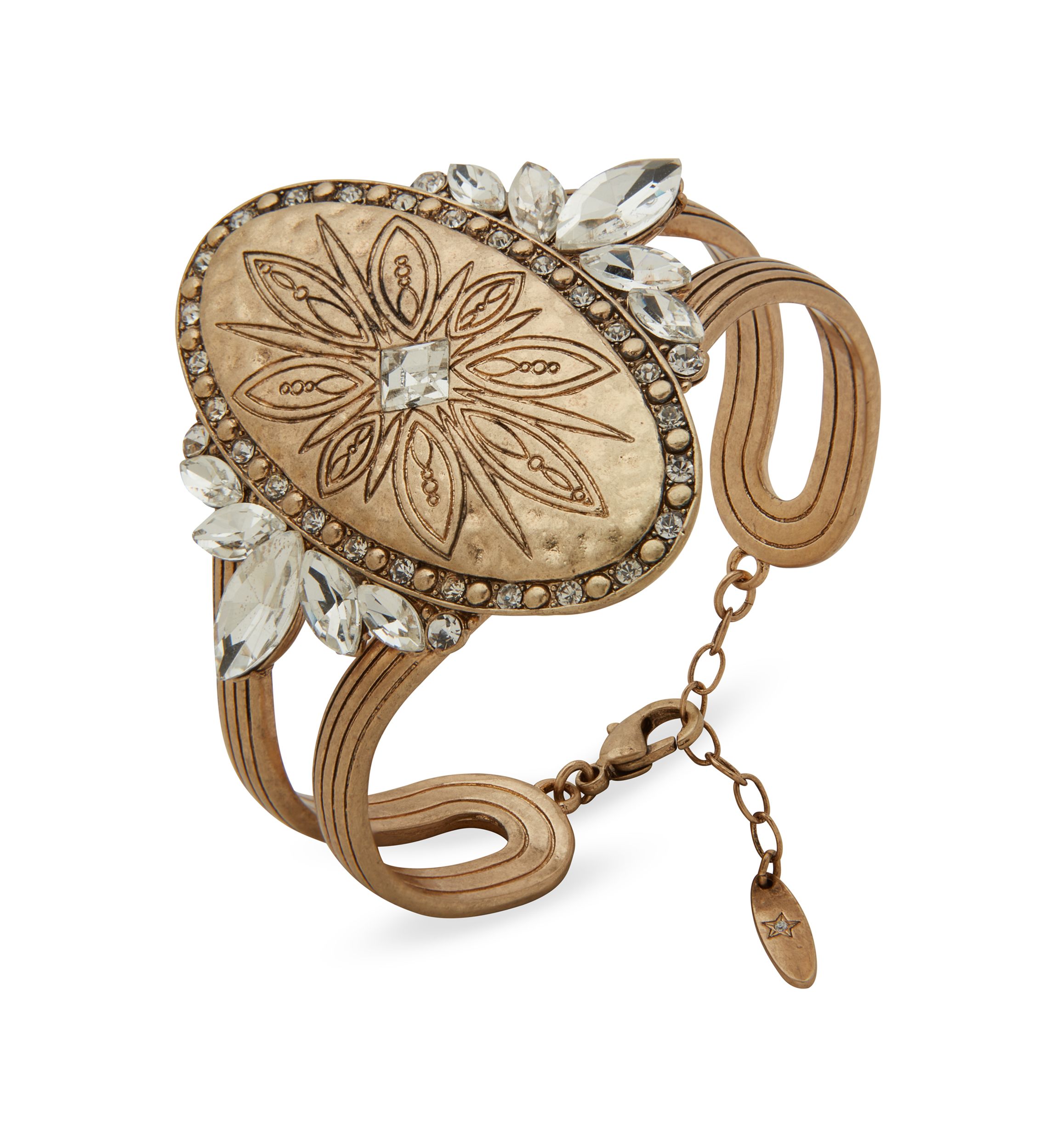  Crystal Drama Stone Cuff Bracelet