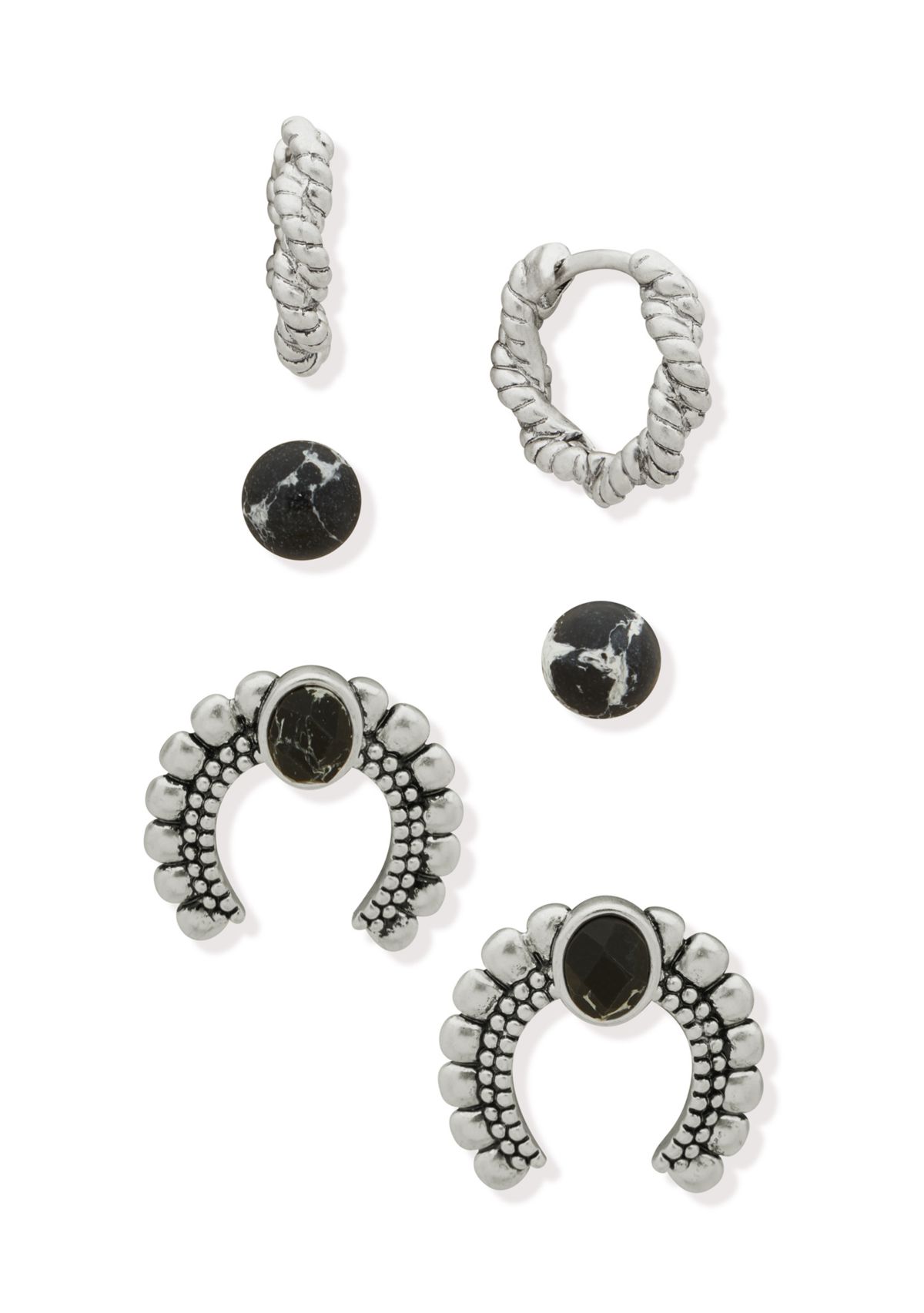 Hoop Horseshoe Trio Earring Set