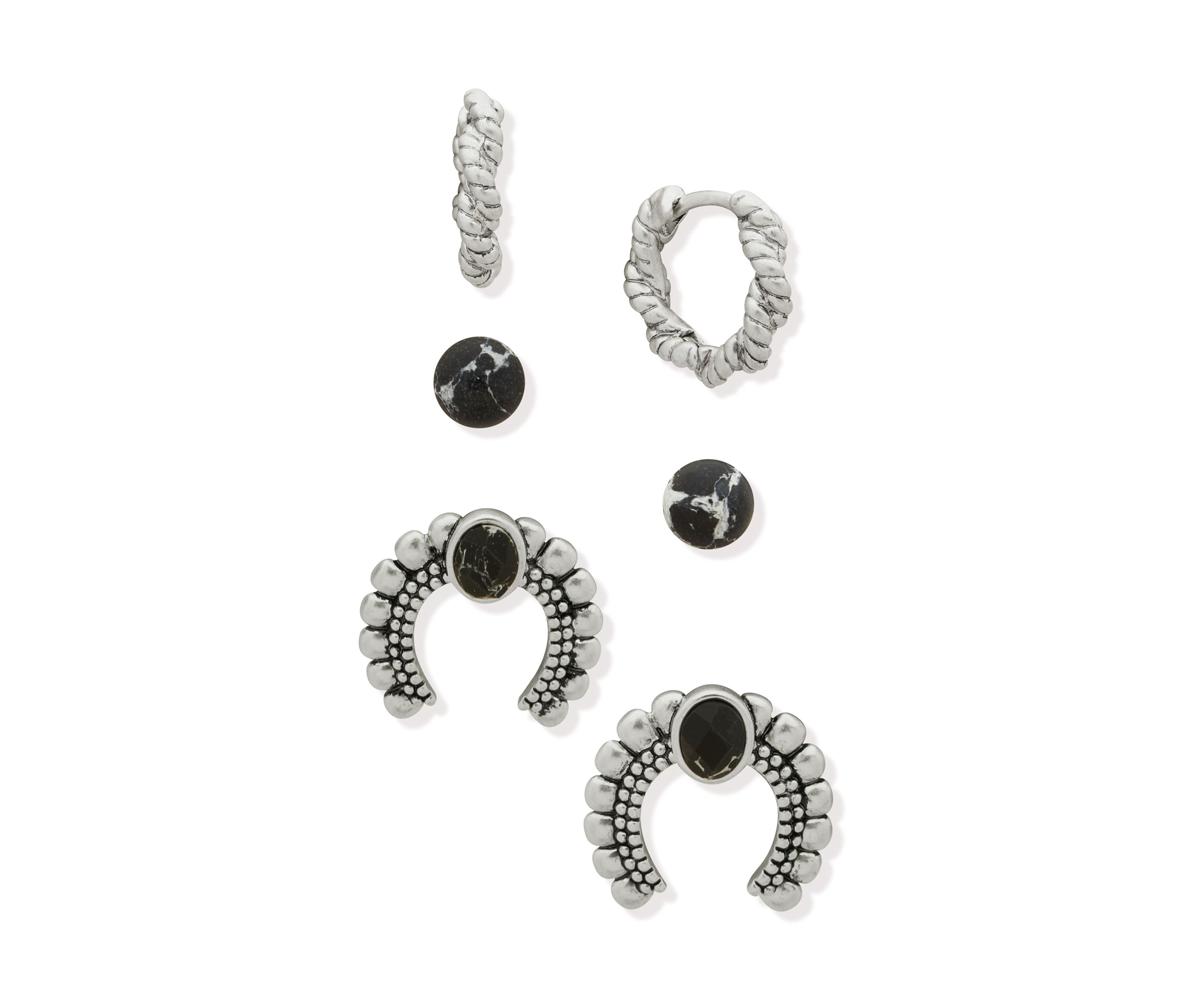 Hoop Horseshoe Trio Earring Set