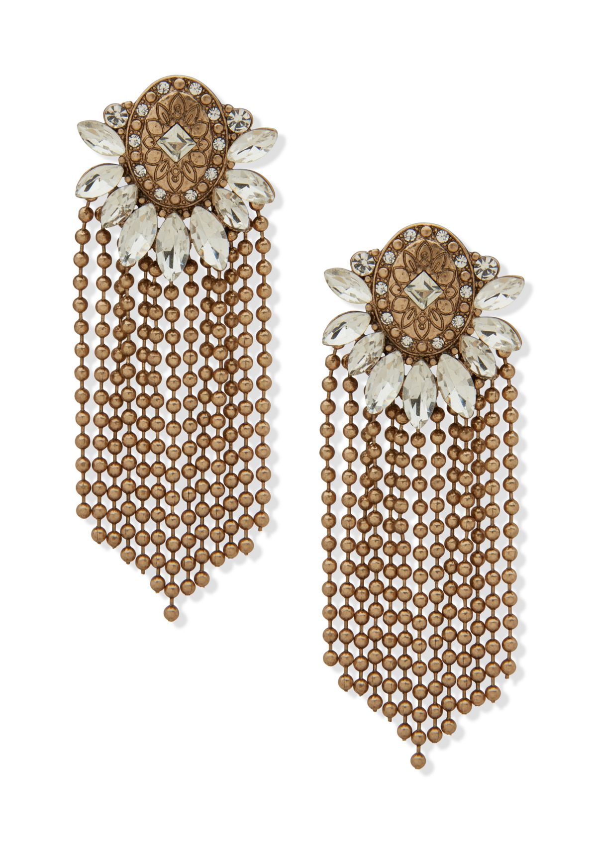 Crystal Stone Chain  Earrings