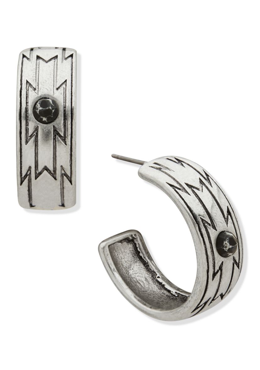 Lainey Wilson Engraved Stone Hoop Earrings | Belk