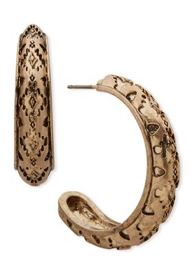 Lainey Wilson Engraved Hoop Earrings, Gold