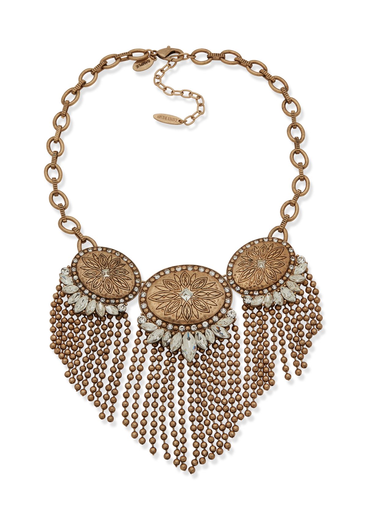  Crystal Stone Chain Frontal Necklace