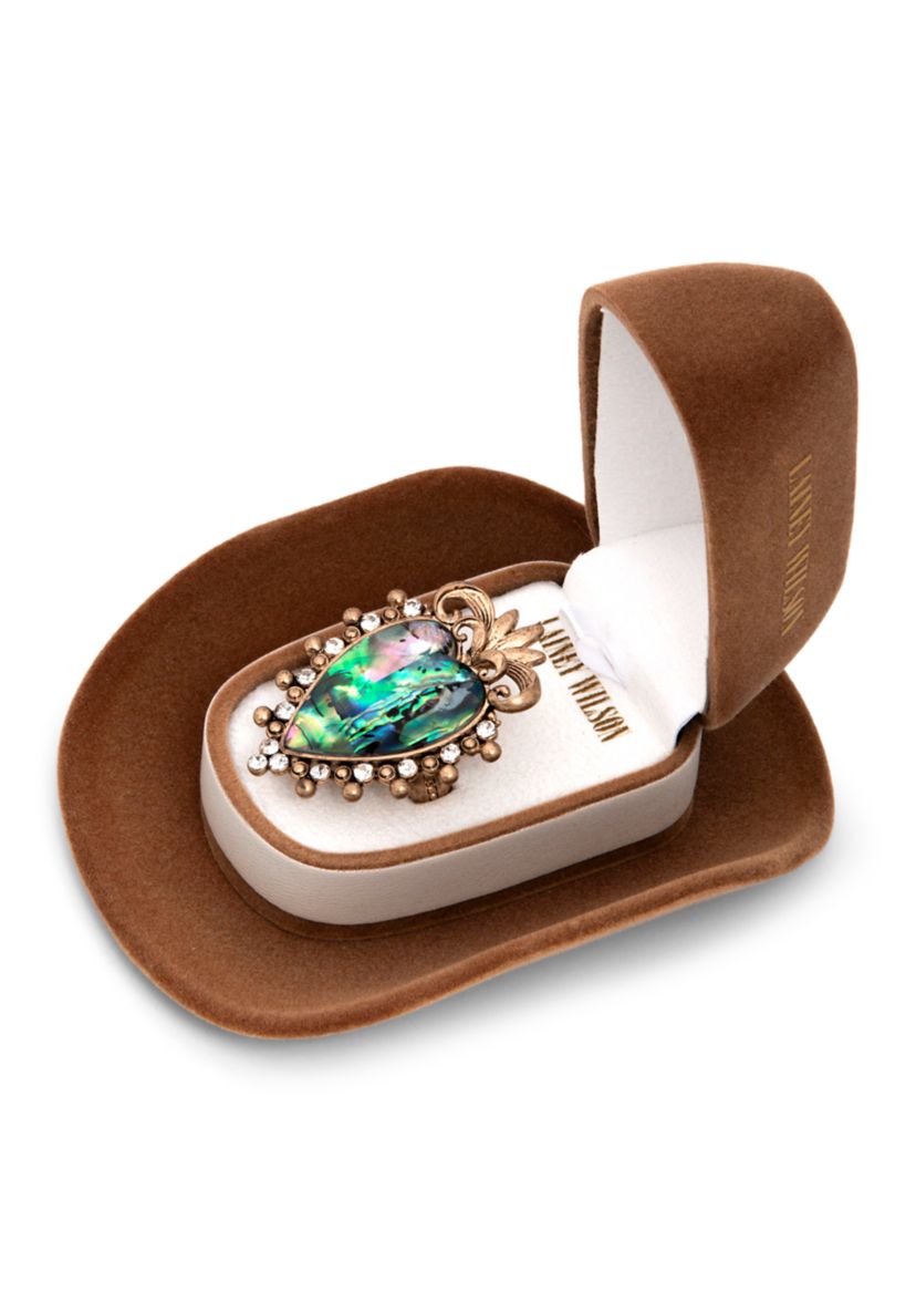 Adjustable Heart Stone Ring