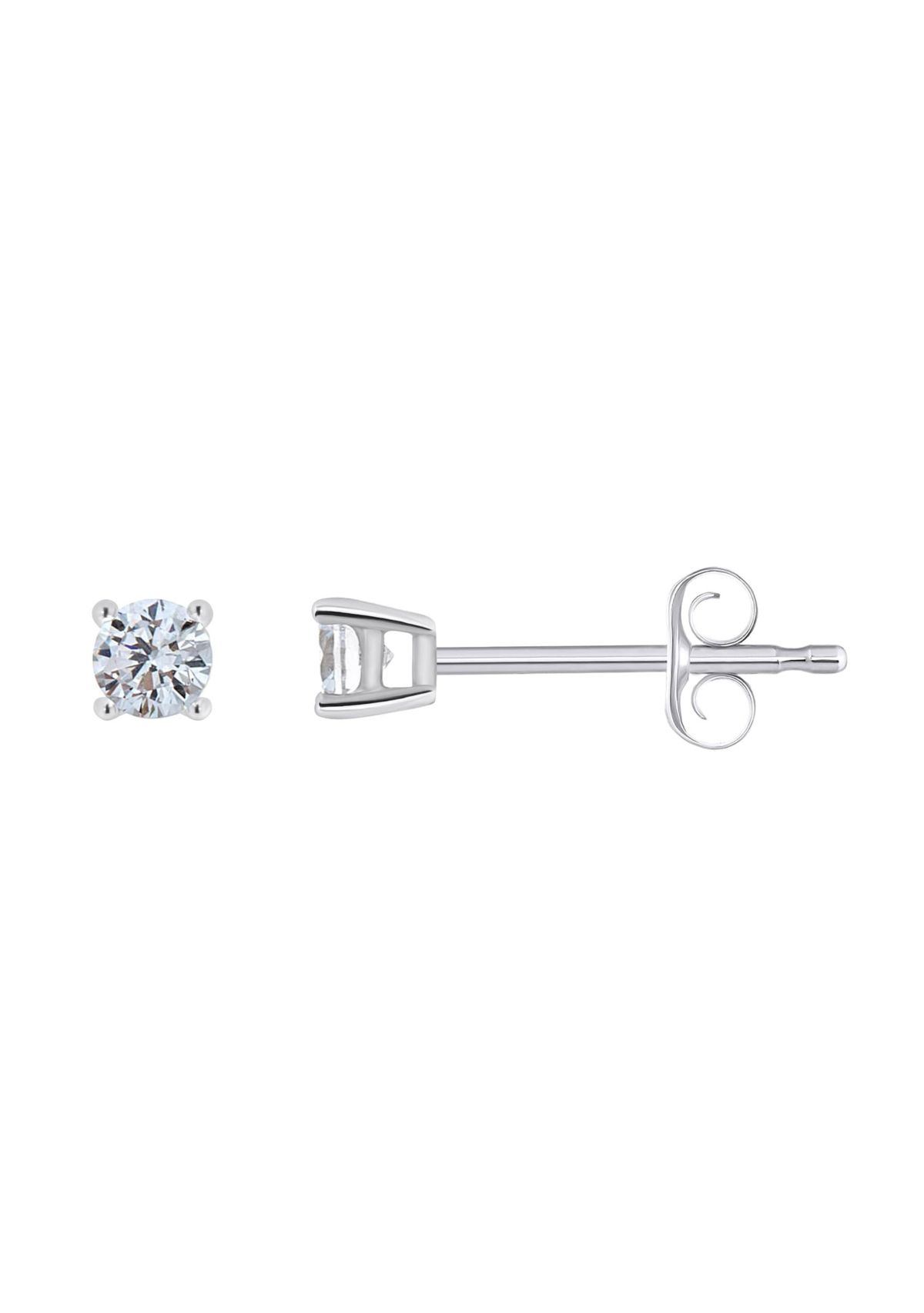 Sterling Silver 3mm Round Cubic Zirconia Stud Earrings