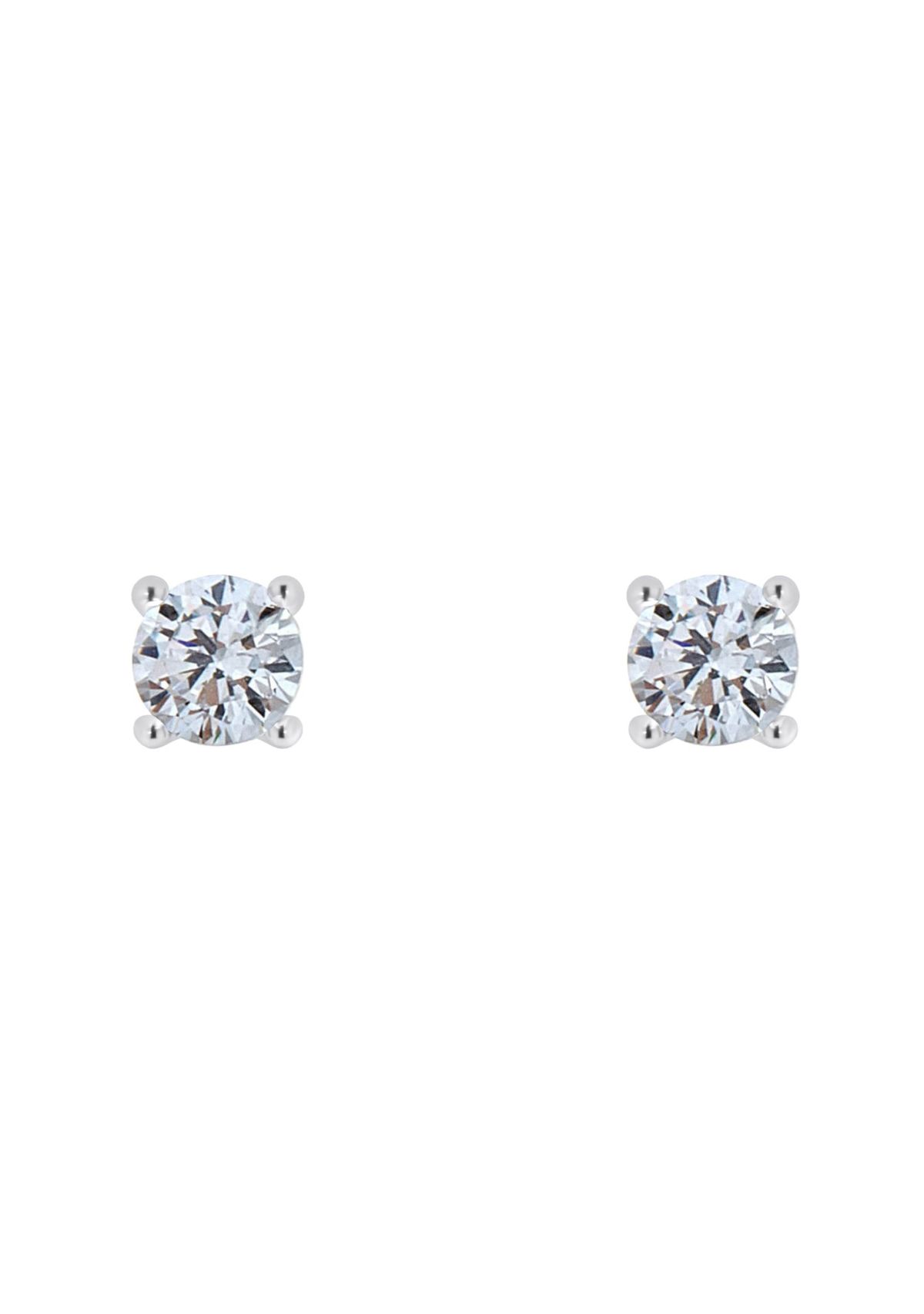 Sterling Silver 3mm Round Cubic Zirconia Stud Earrings