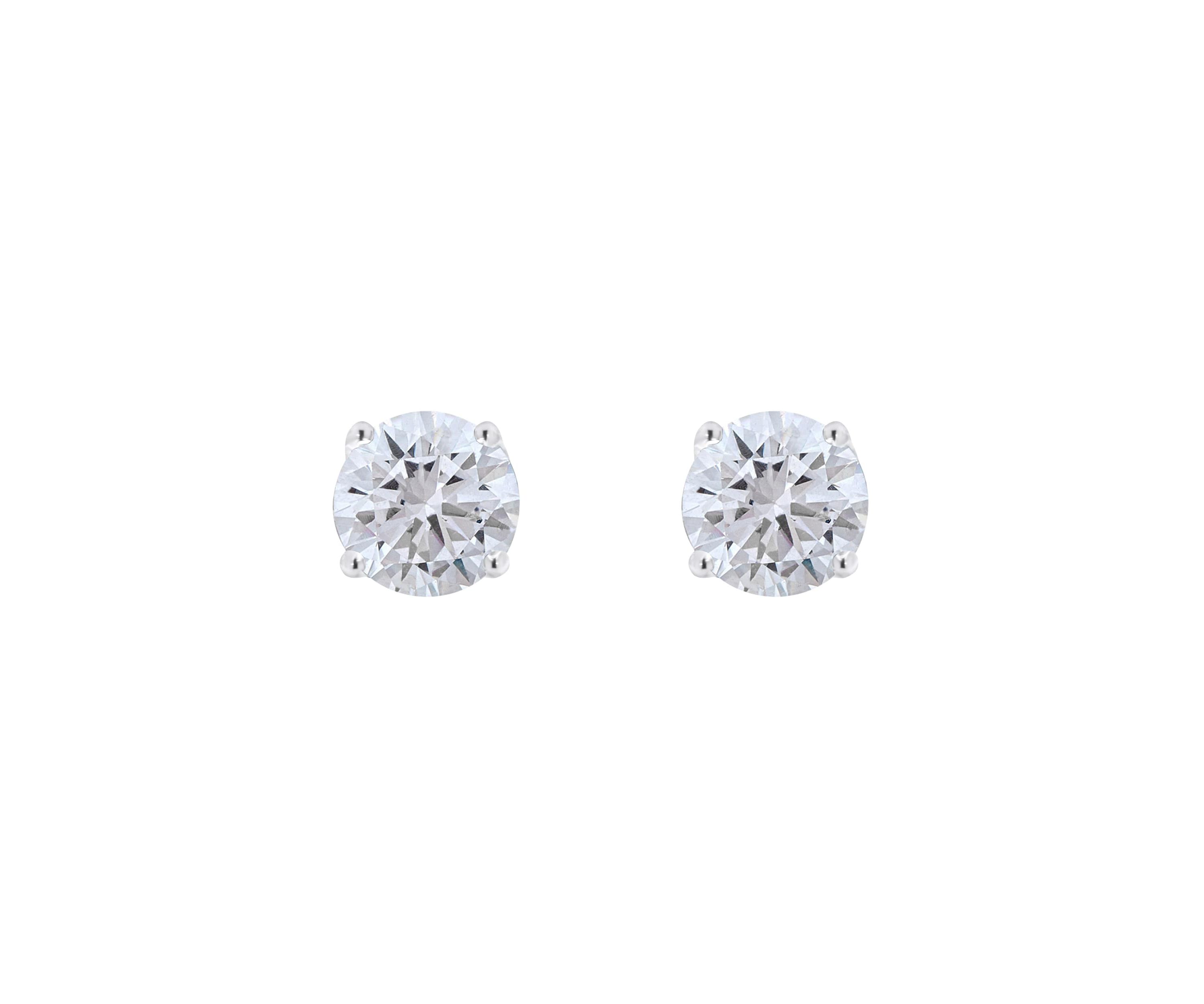 Sterling Silver 6mm Round Cubic Zirconia Stud Earrings