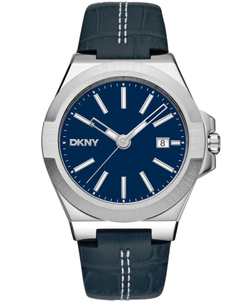 Mens Modernist Dark Blue Dial Dark Blue Leather Strap Watch