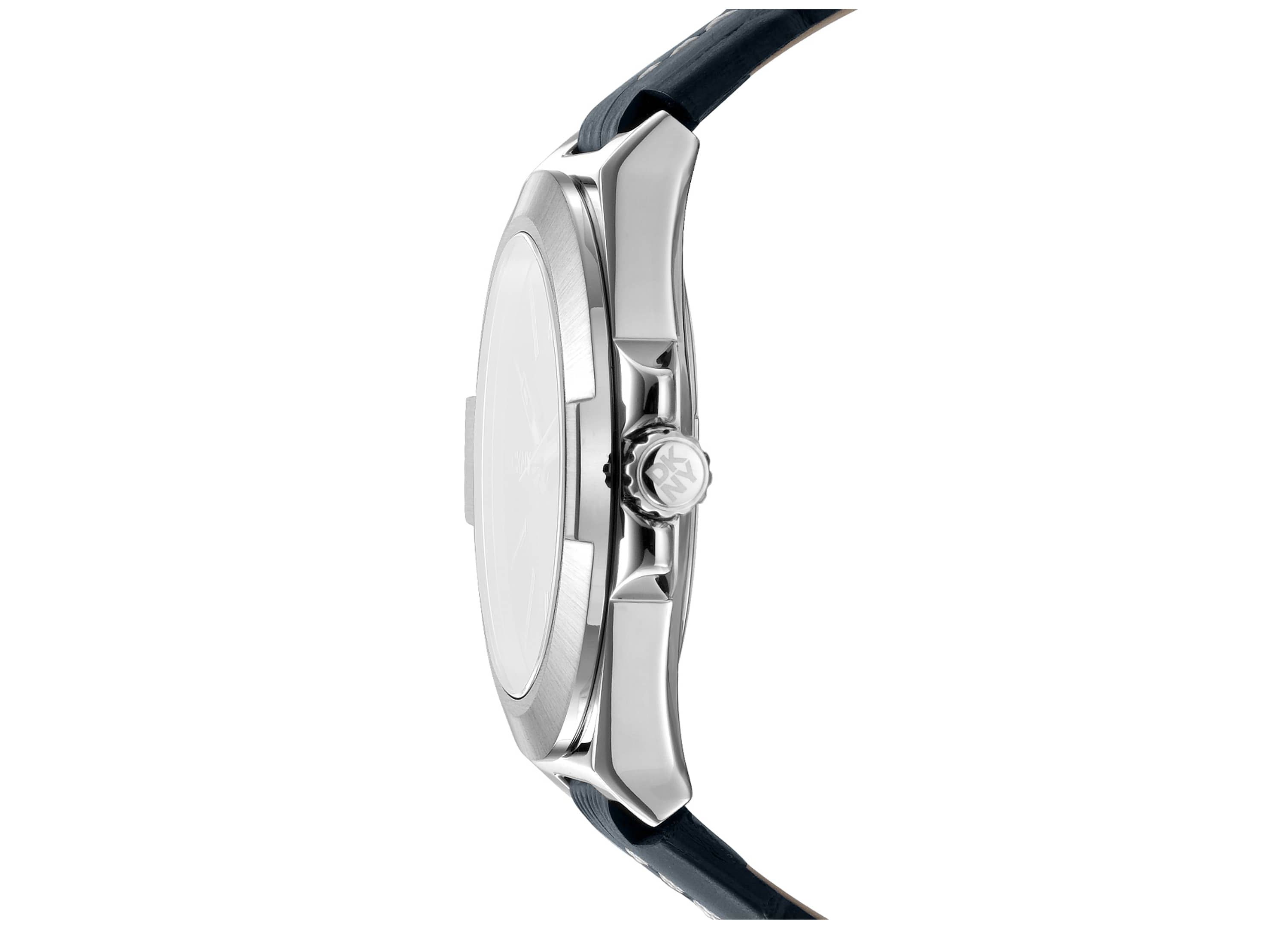 Mens Modernist Dark Blue Dial Dark Blue Leather Strap Watch