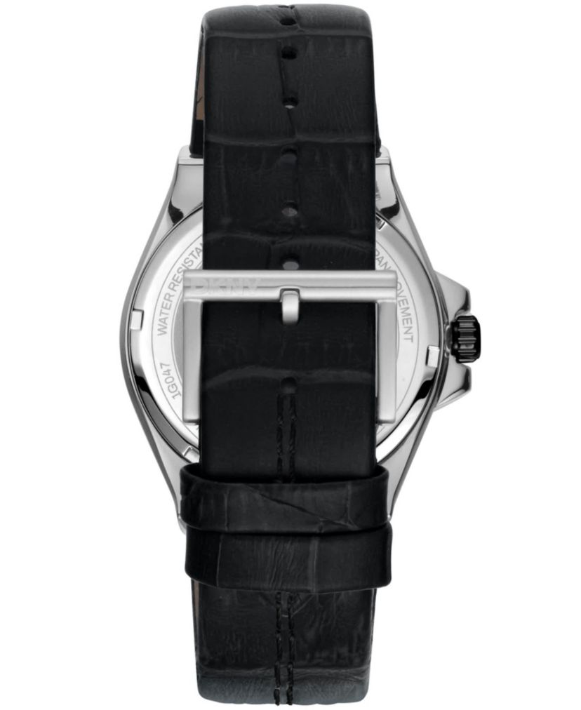 Mens Modernist Dark Green Dial Black Leather Strap Watch