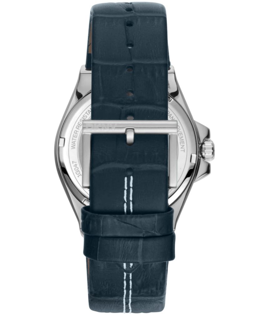 Mens Modernist Dark Blue Dial Dark Blue Leather Strap Watch