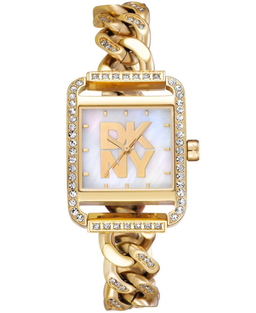 Womens City Glitz White MOP Dial Red Gold-Two-Tone Stainless Steel Bracelet Watch