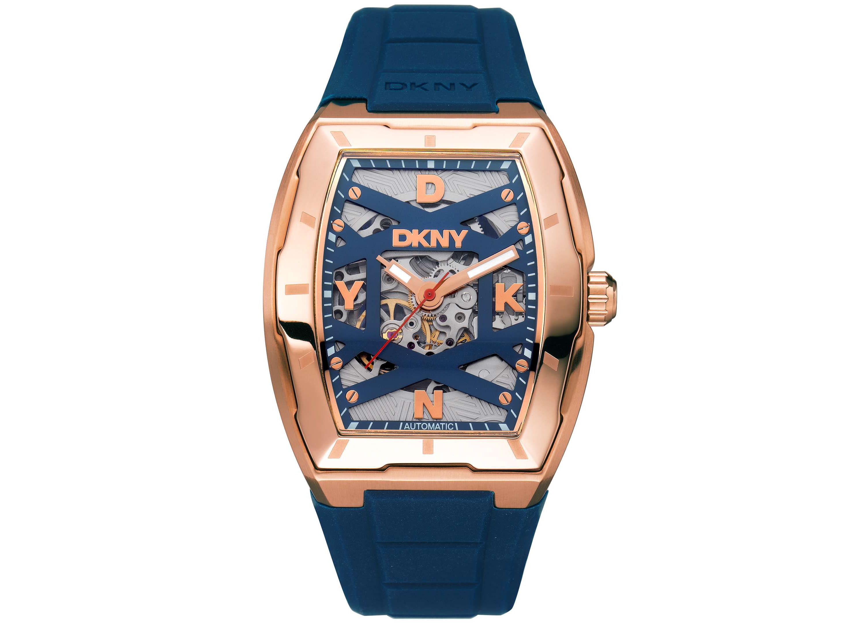 Mens Urban Automatic Dark Blue Dial Dark Blue Silicone Strap Watch