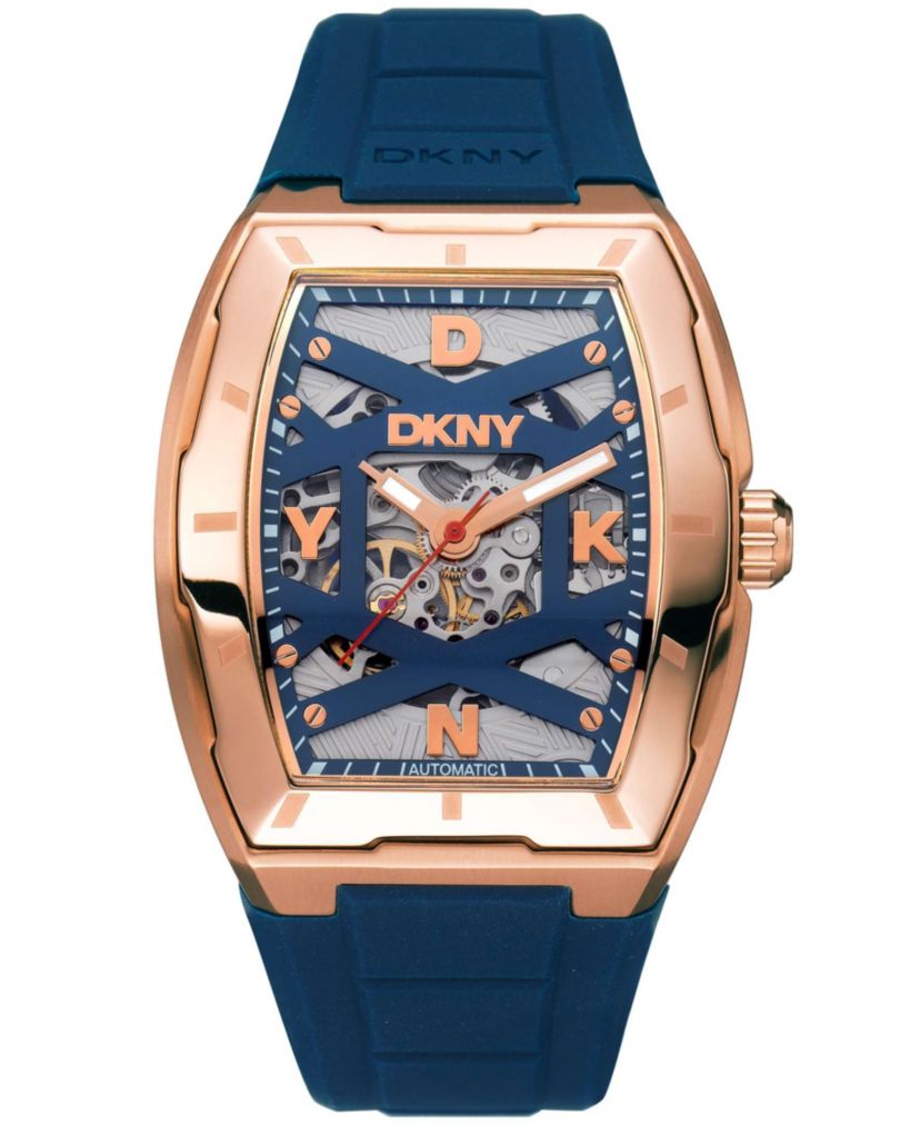 Mens Urban Automatic Dark Blue Dial Dark Blue Silicone Strap Watch