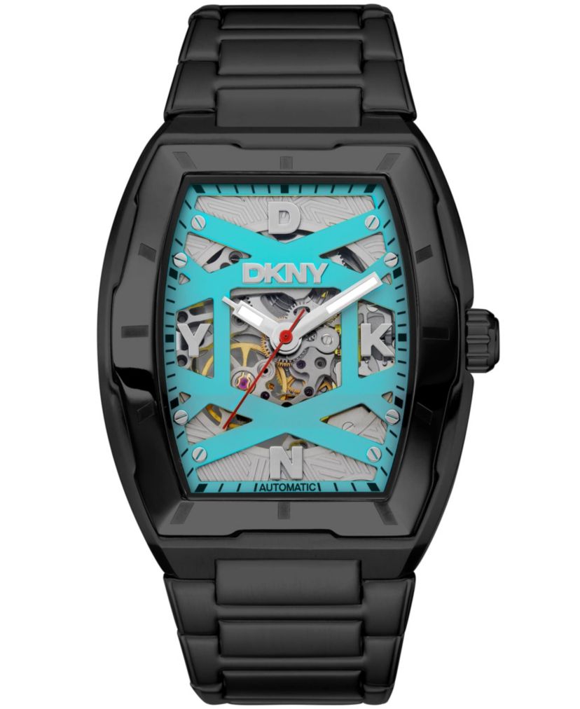 Mens Urban Automatic Turquoise Dial Black Stainless Steel Bracelet Watch