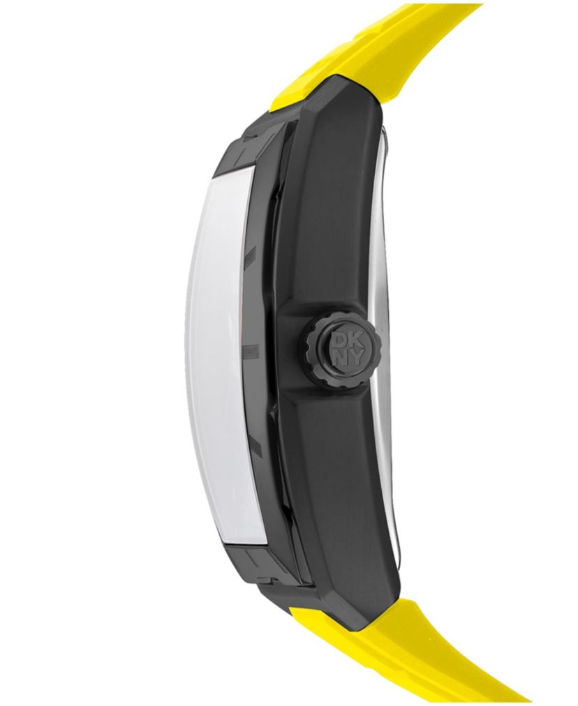Mens Urban Automatic Yellow Dial Yellow Silicone Strap Watch