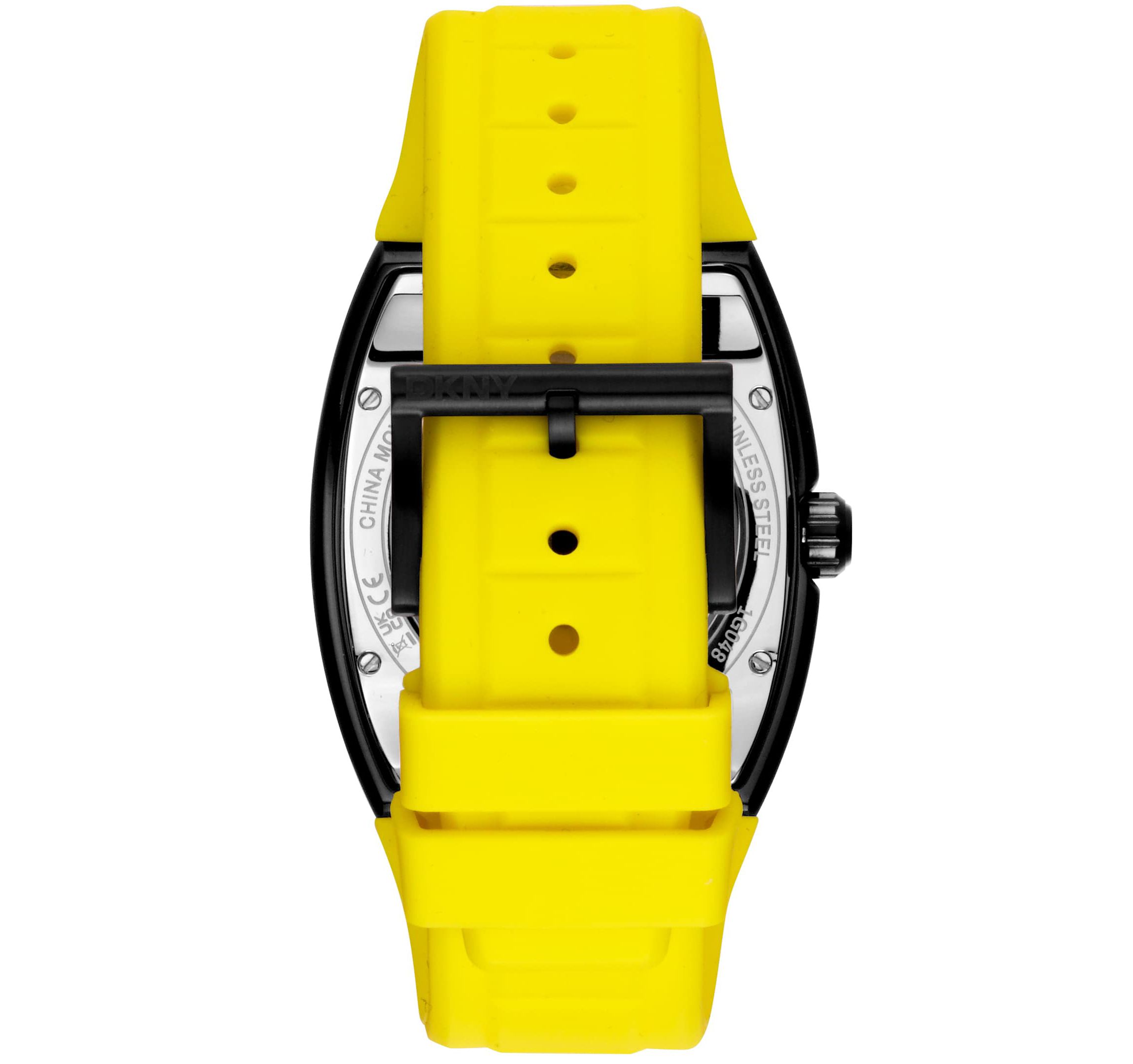 Mens Urban Automatic Yellow Dial Yellow Silicone Strap Watch