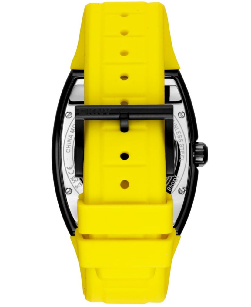 Mens Urban Automatic Yellow Dial Yellow Silicone Strap Watch