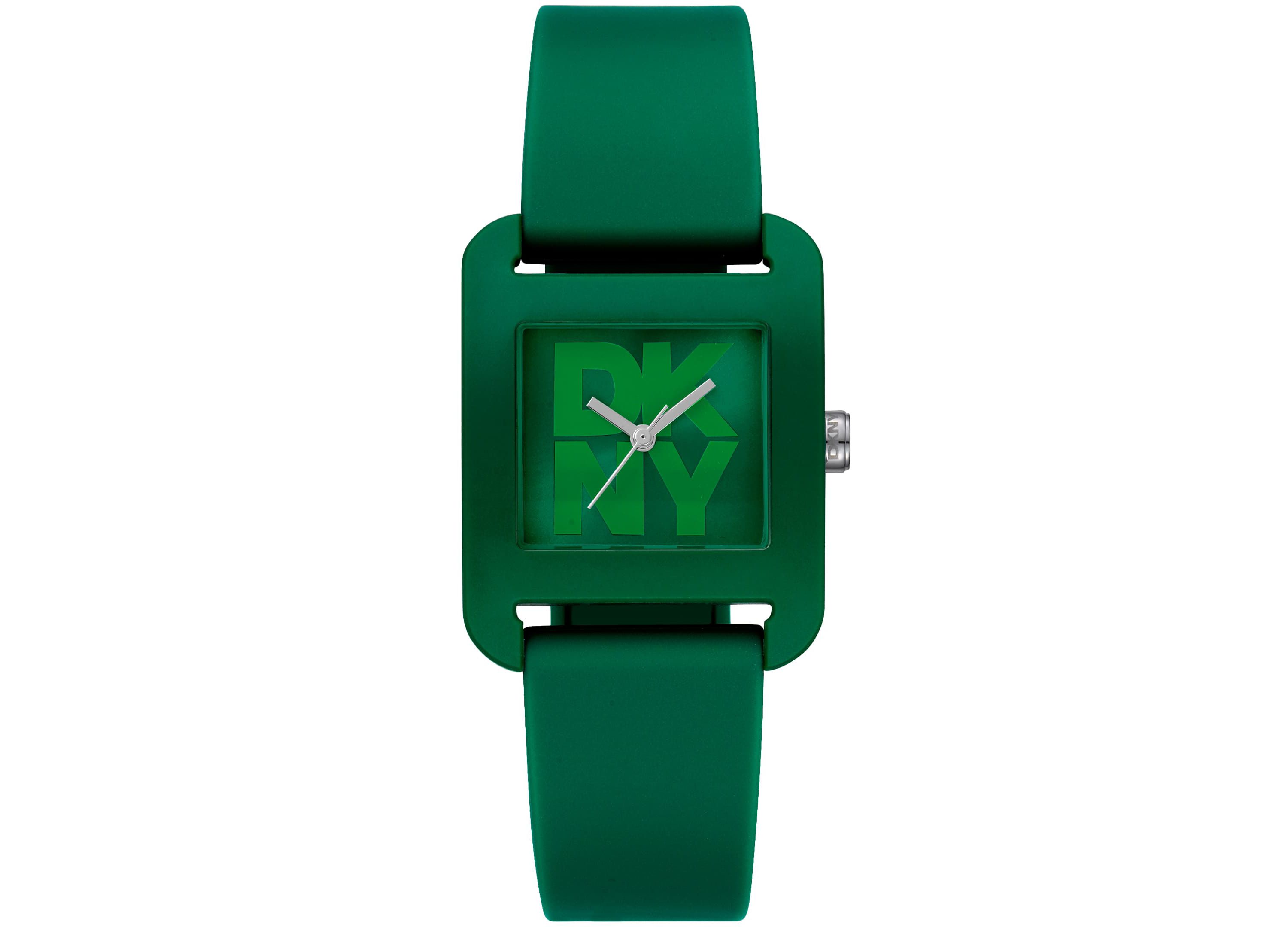 Womens City Sport Dark Green Dial Dark Green Silicone Strap Watch