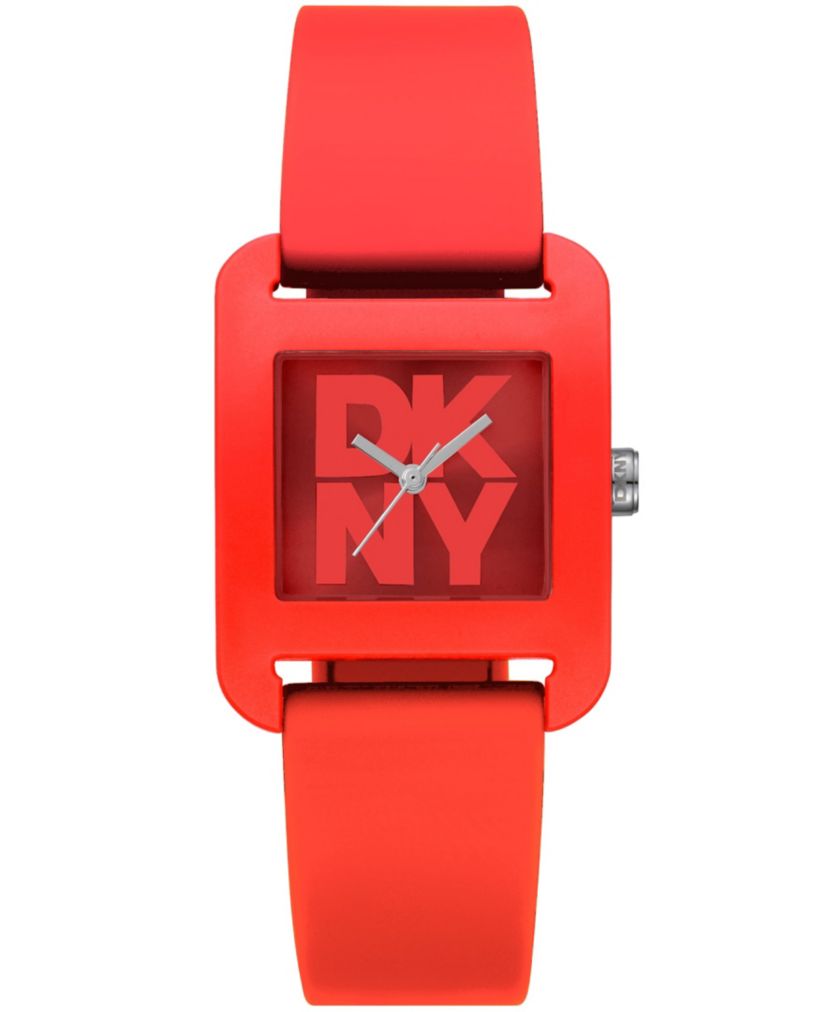 Womens City Sport Red Dial Red Silicone Strap Watch
