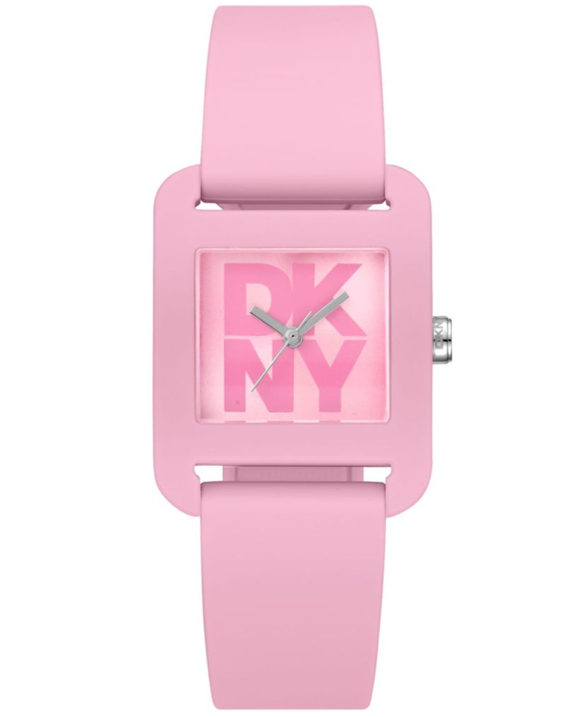 Womens City Sport Pink Dial Pink Silicone Strap Watch