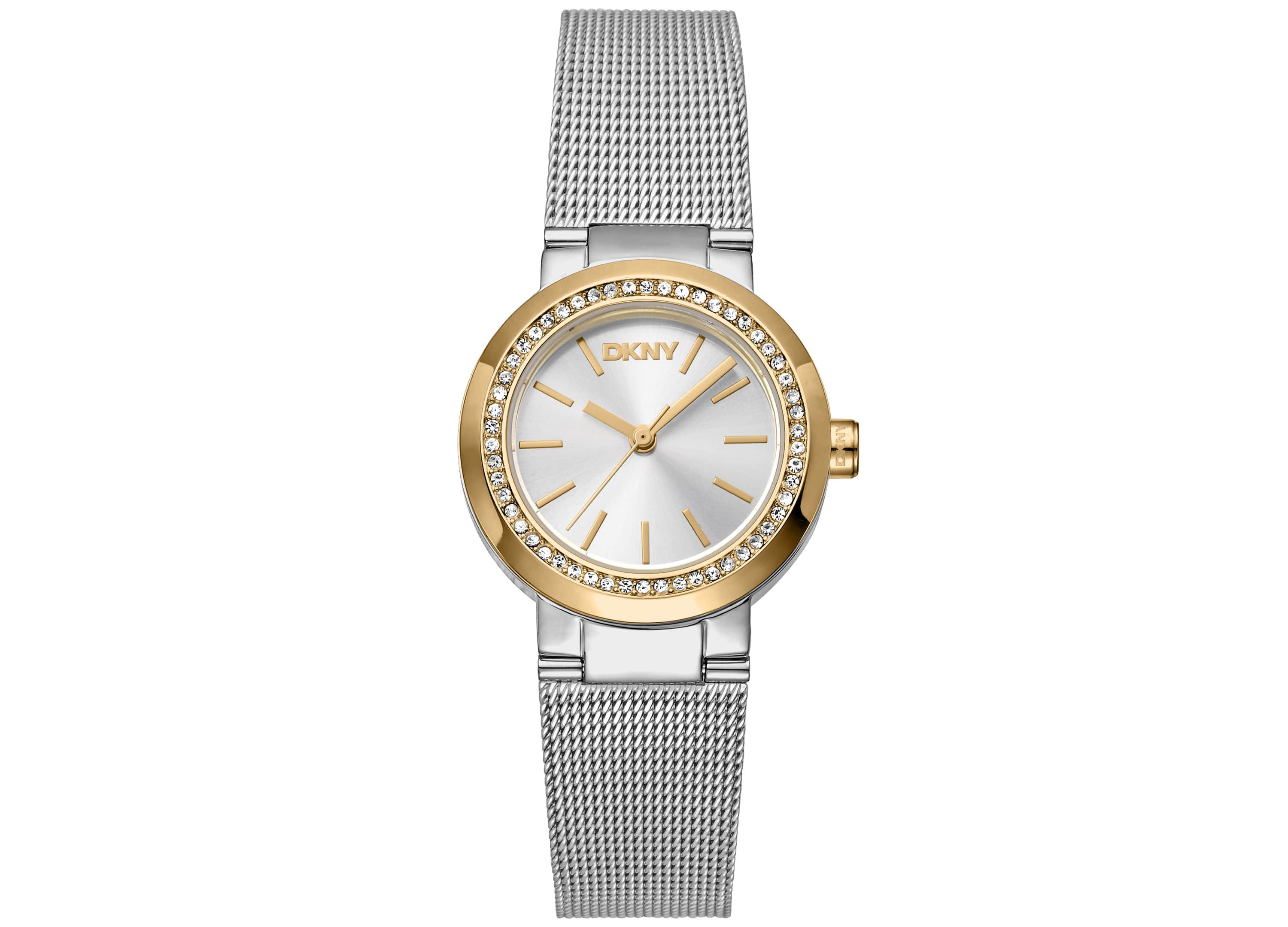 Womens Eastside Mini Silver Dial Gold Tone Case on Stainless Steel Bracelet Watch
