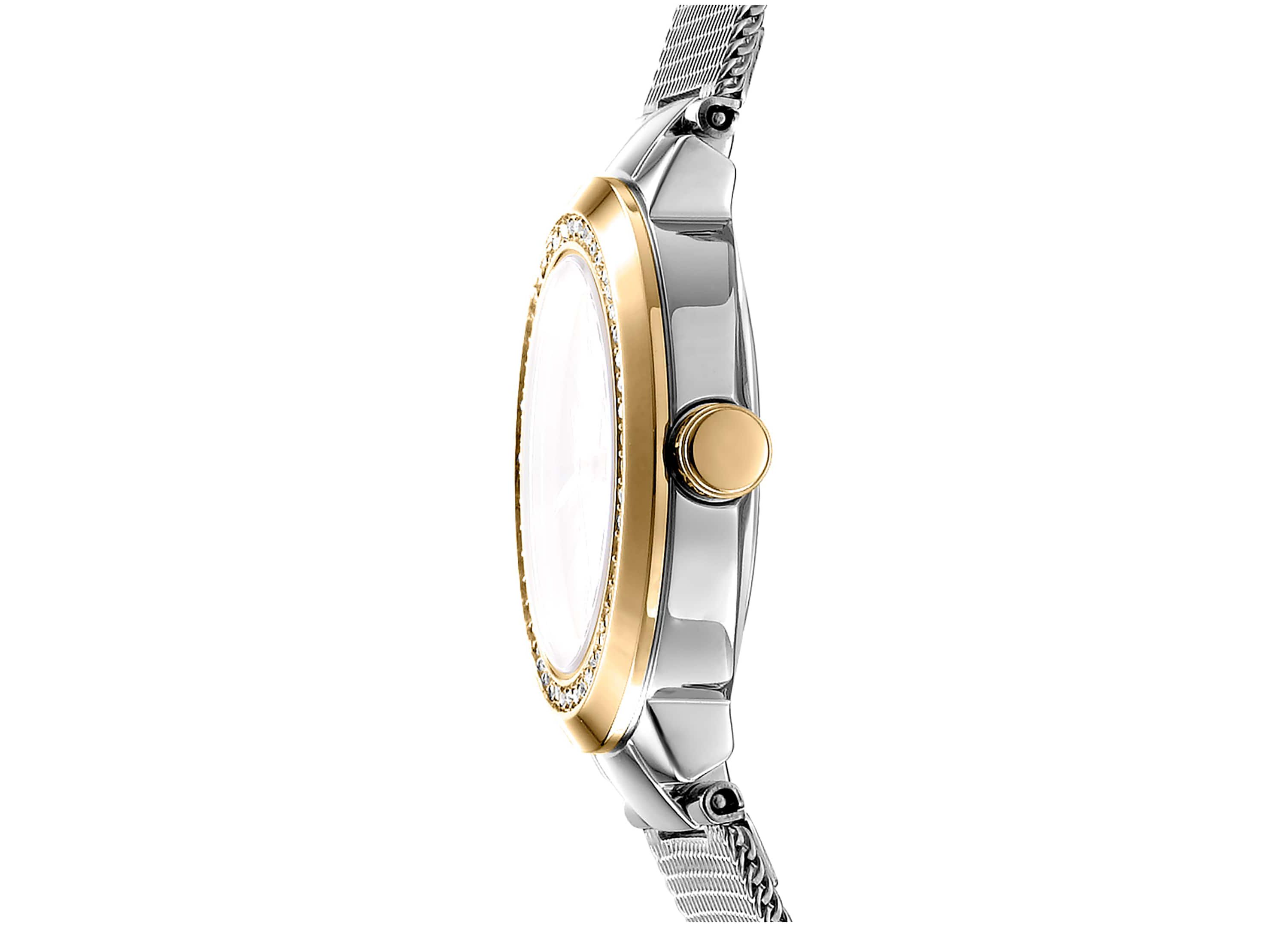 Womens Eastside Mini Silver Dial Gold Tone Case on Stainless Steel Bracelet Watch