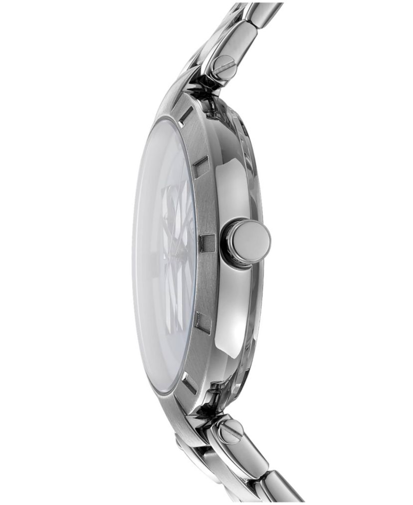 Womens Essential Logo White MOP Dial Stainless Steel Bracelet Watch