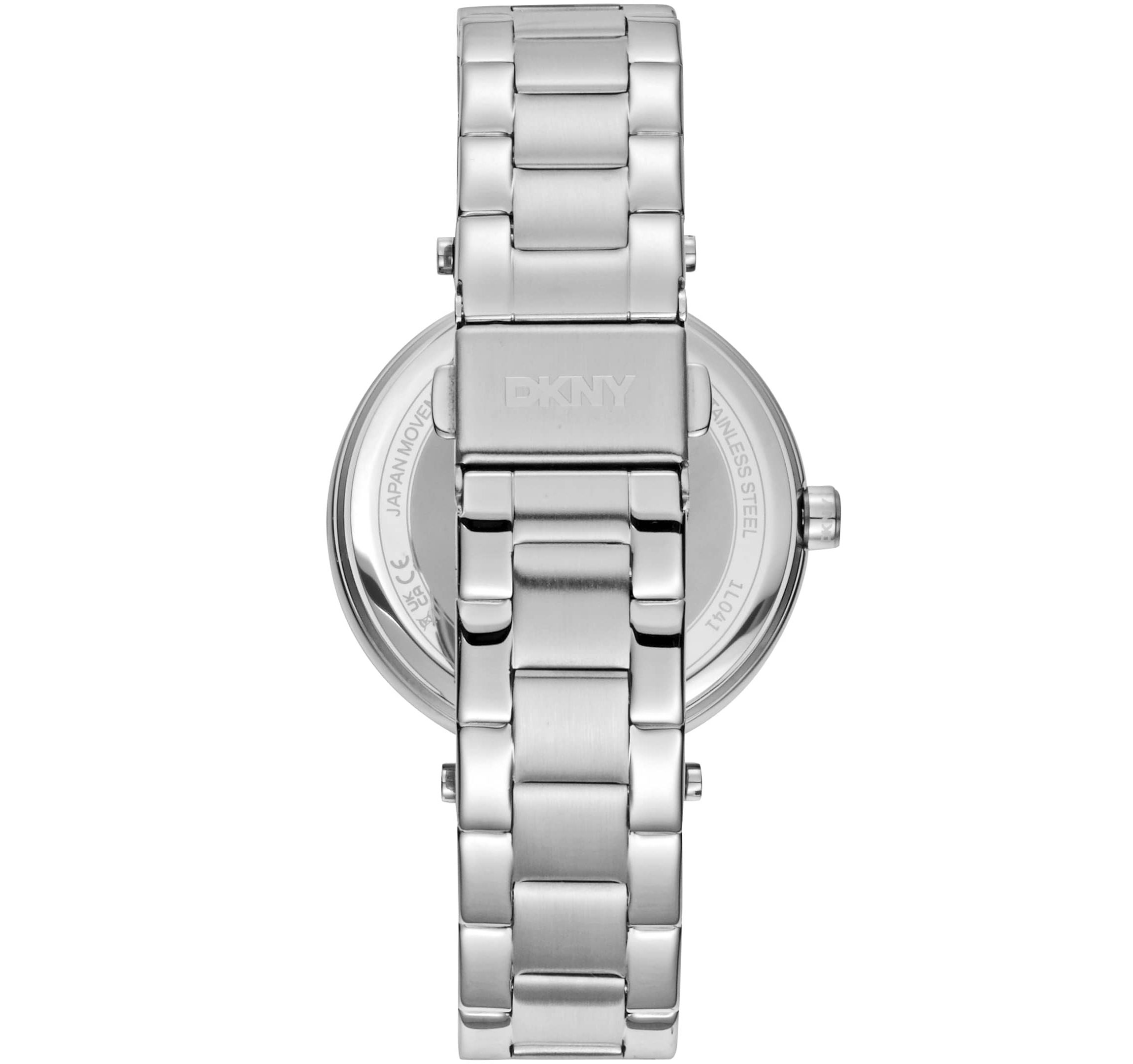 Womens Essential Logo White MOP Dial Stainless Steel Bracelet Watch