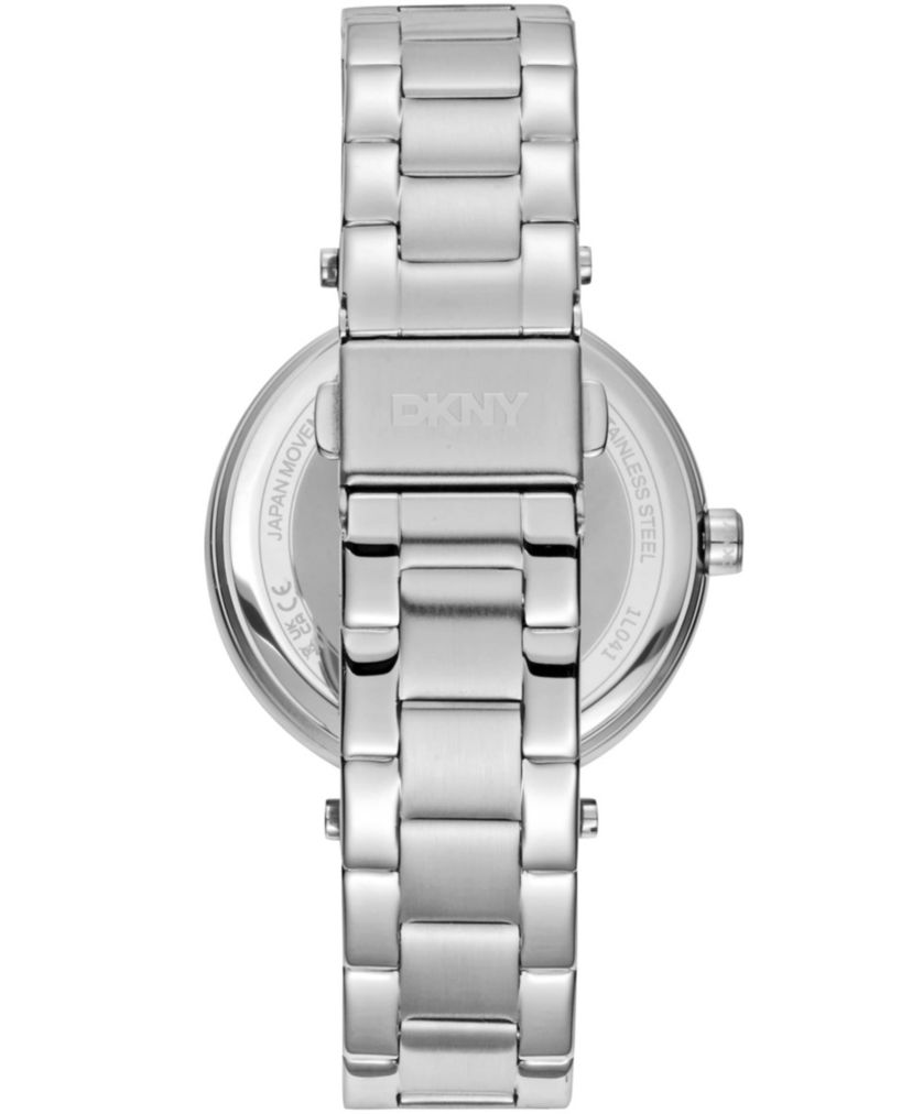 Womens Essential Logo White MOP Dial Stainless Steel Bracelet Watch