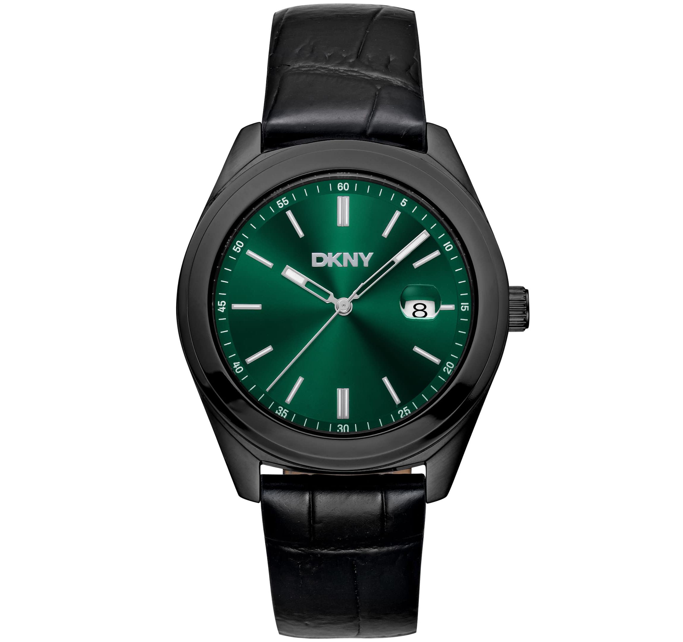 Mens Modernist Classics Dark Green Dial Black Leather Strap Watch