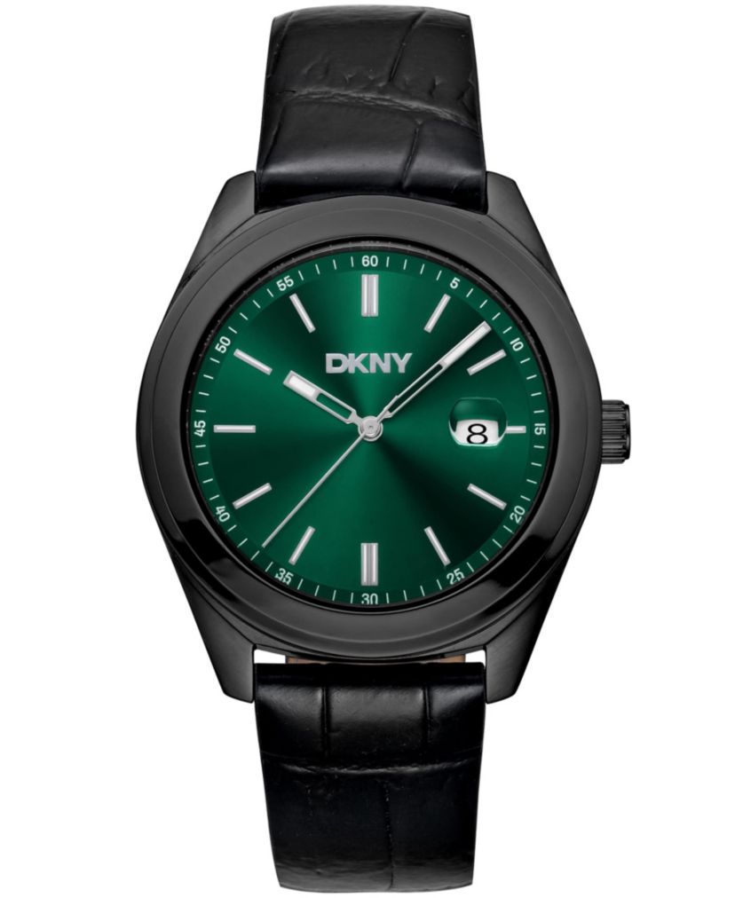 Mens Modernist Classics Dark Green Dial Black Leather Strap Watch