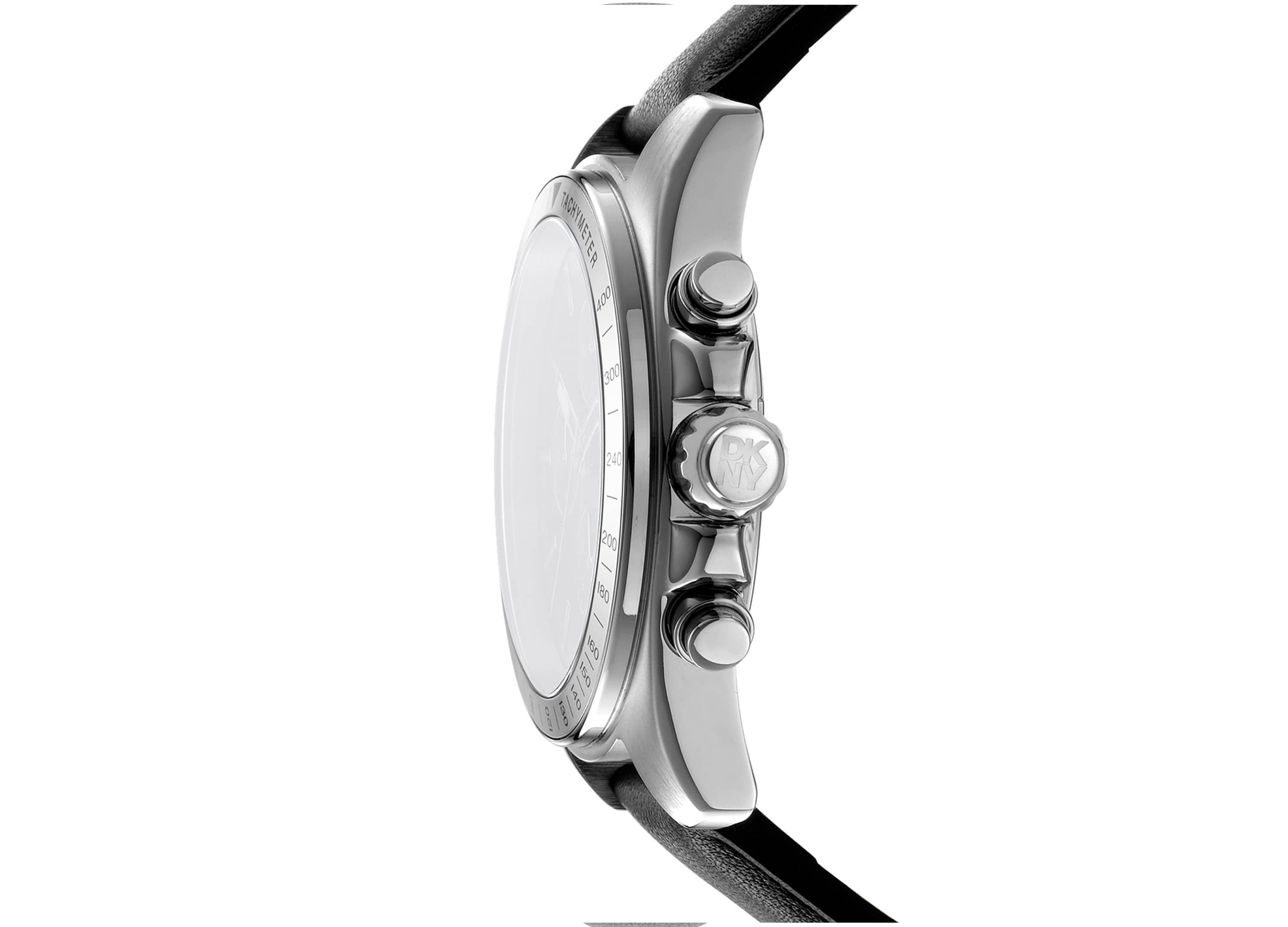 Mens Central Park Chronograph Black Dial Black Leather Strap Watch