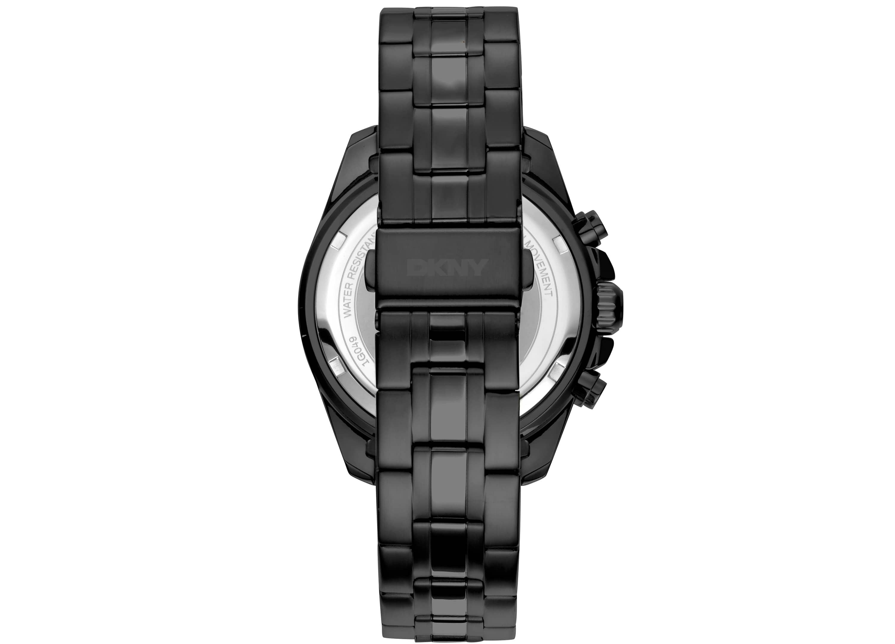 Mens Central Park Chronograph Dark Blue Dial Black Stainless Steel Bracelet Watch