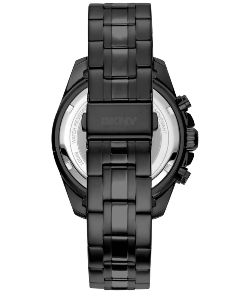 Mens Central Park Chronograph Dark Blue Dial Black Stainless Steel Bracelet Watch