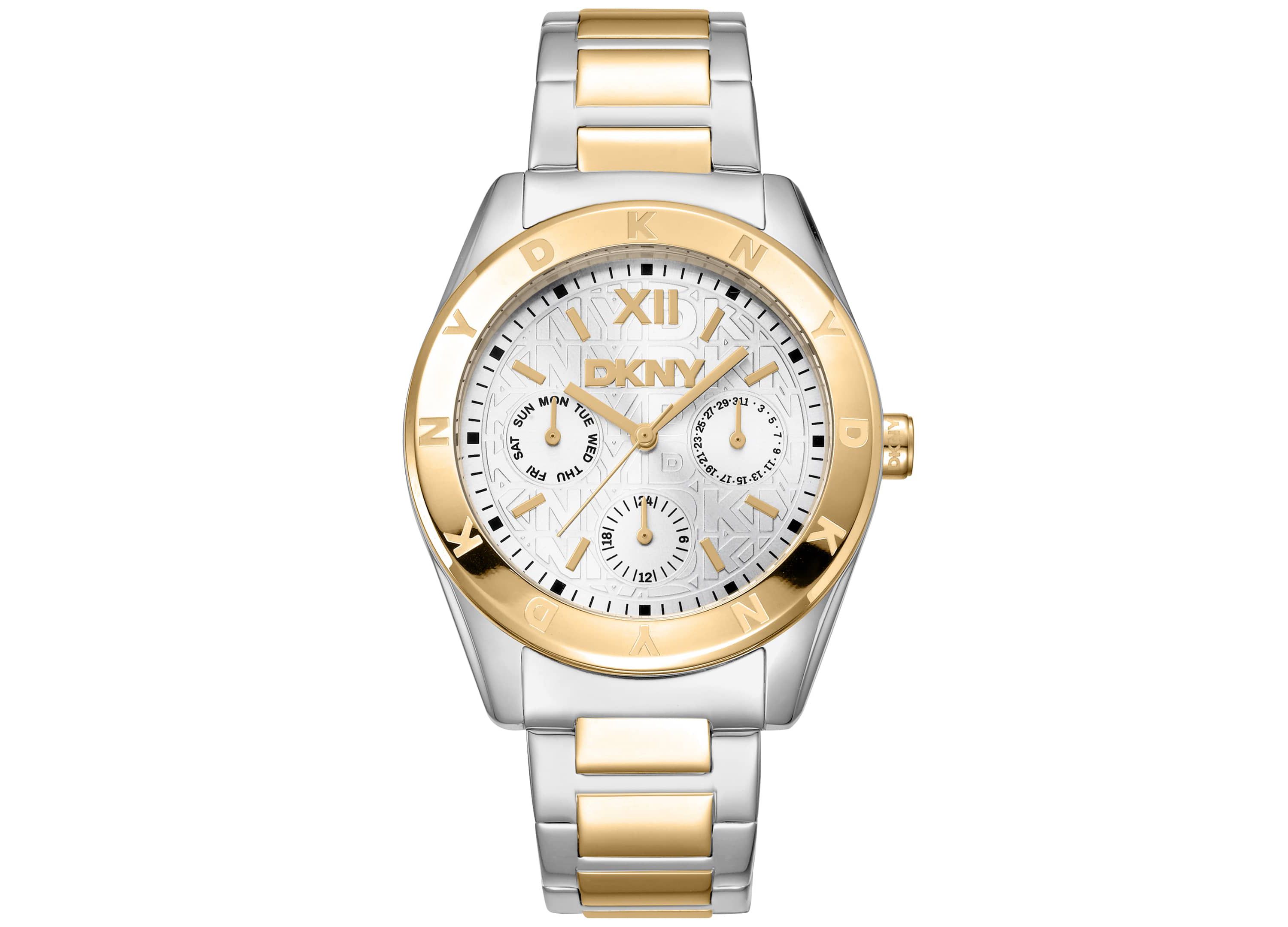 Womens Chambers Multi Sport Chronograph Silver Dial Red Gold Two-Tone Stainless Steel Bracelet Watch