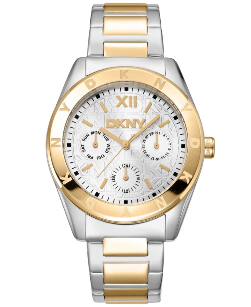 Womens Chambers Multi Sport Chronograph Silver Dial Red Gold Two-Tone Stainless Steel Bracelet Watch