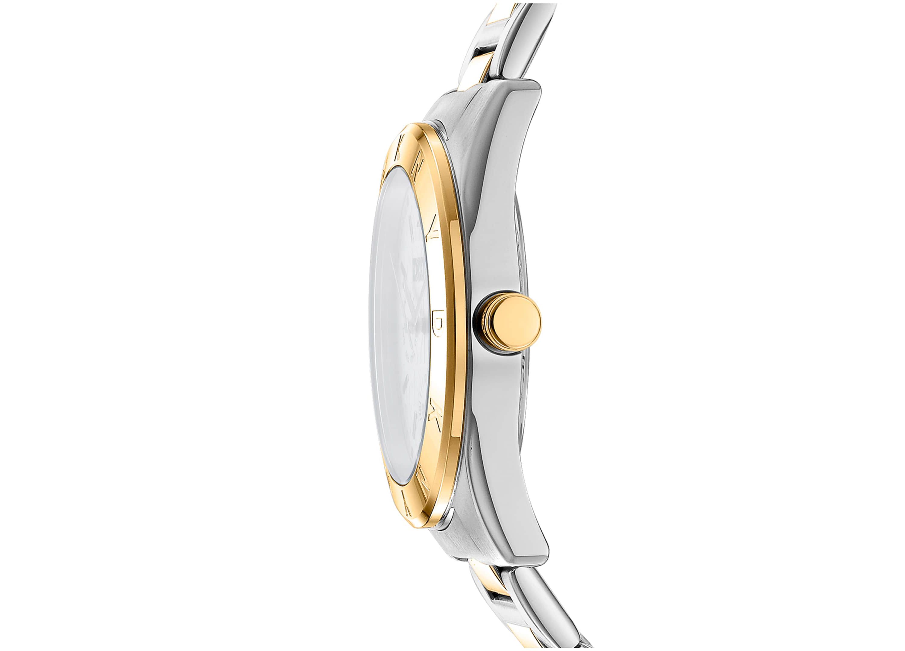 Womens Chambers Multi Sport Chronograph Silver Dial Red Gold Two-Tone Stainless Steel Bracelet Watch