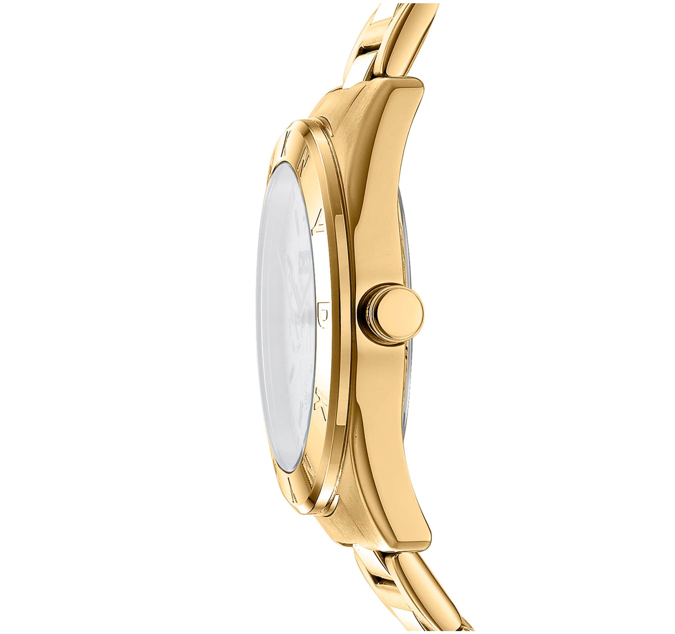 Womens Chambers Multi Sport Chronograph Champagne Dial Gold-Tone Stainless Steel Bracelet Watch