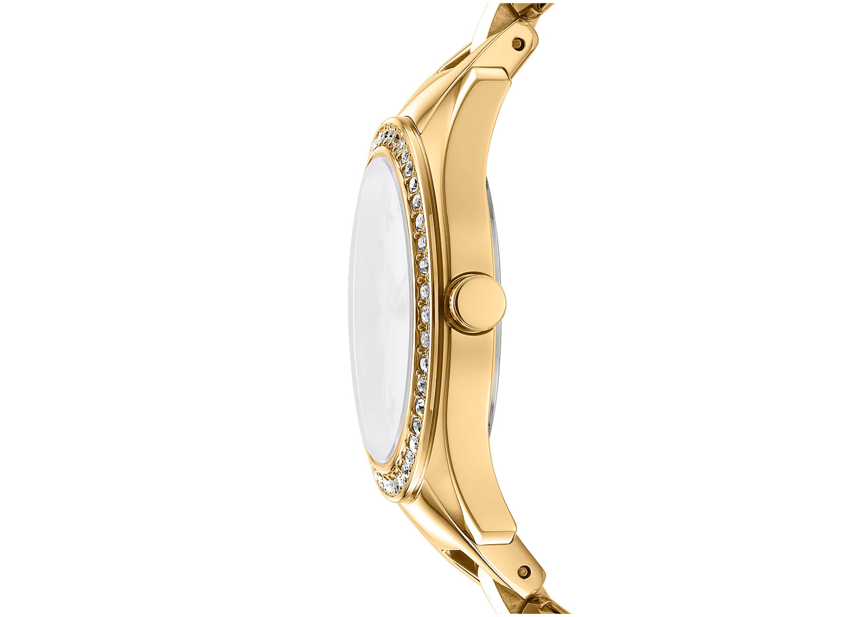 Womens Astoria Midi Glitz Silver Dark Green Dial Gold-Tone Stainless Steel Bracelet Watch