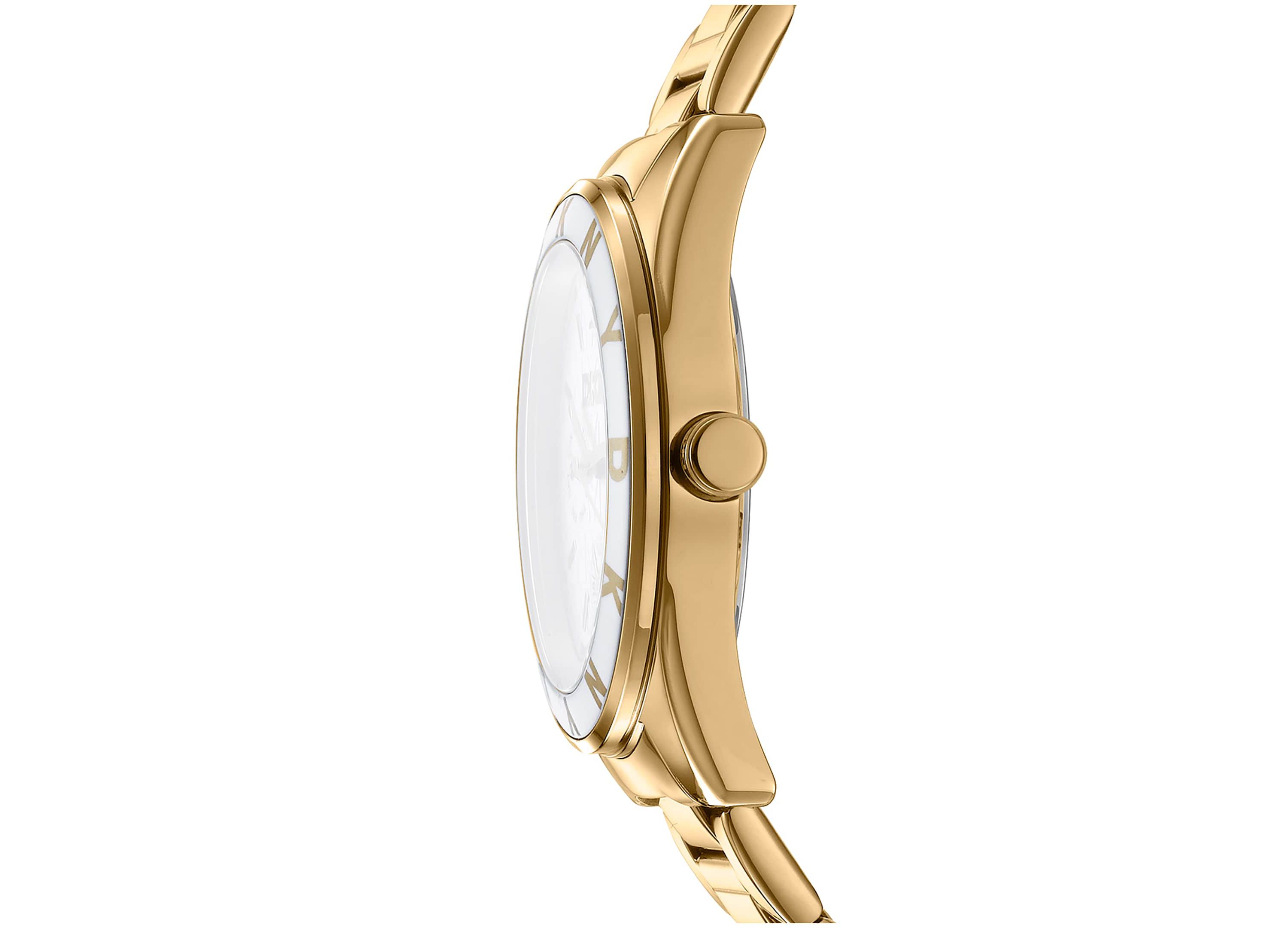 Womens Chambers Multi Sport Chronograph Dark Green Dial Gold-Tone Stainless Steel Bracelet Watch