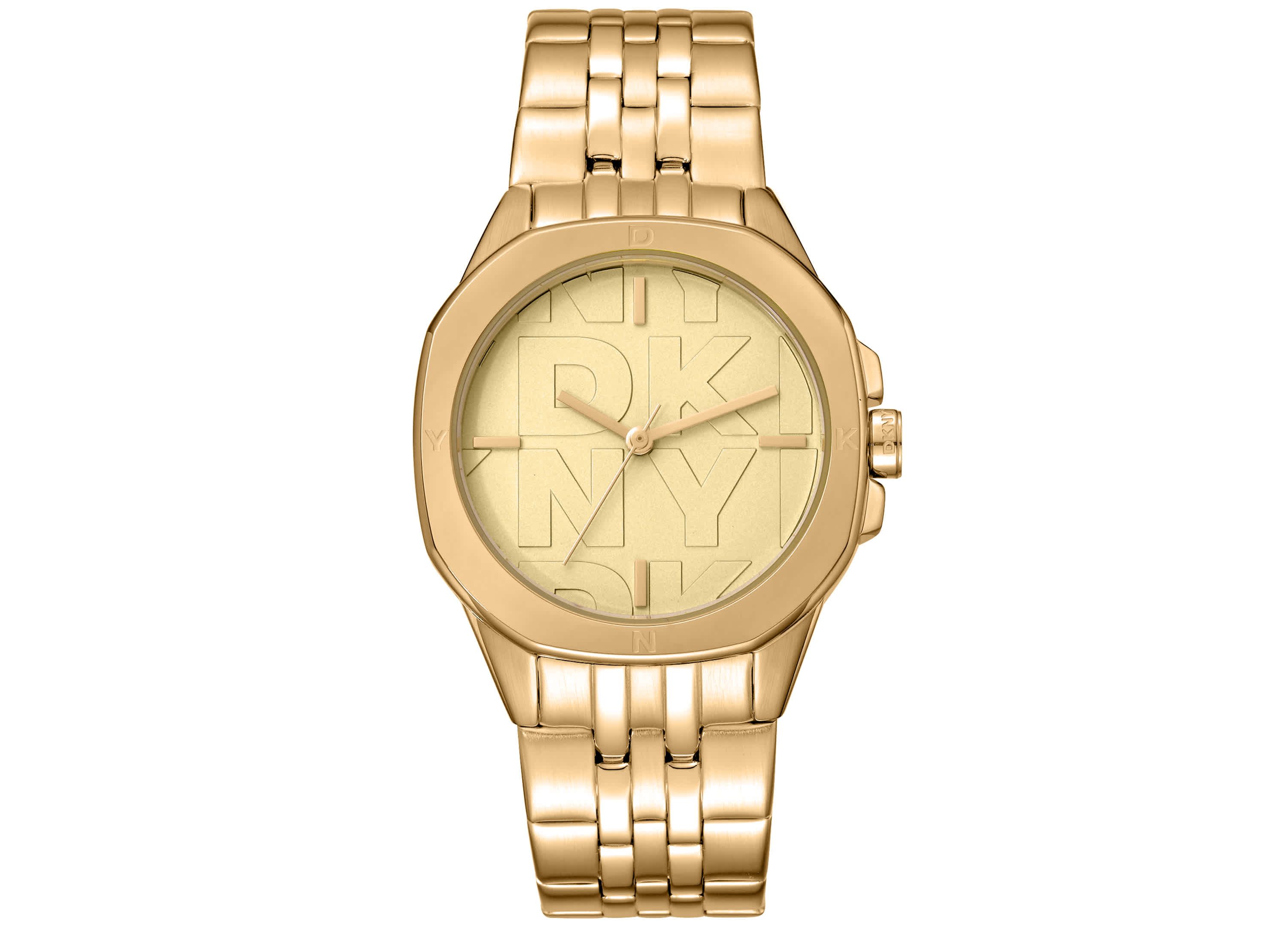 Womens Brooklyn Midi Champagne Dial Gold-Tone Stainless Steel Bracelet Watch