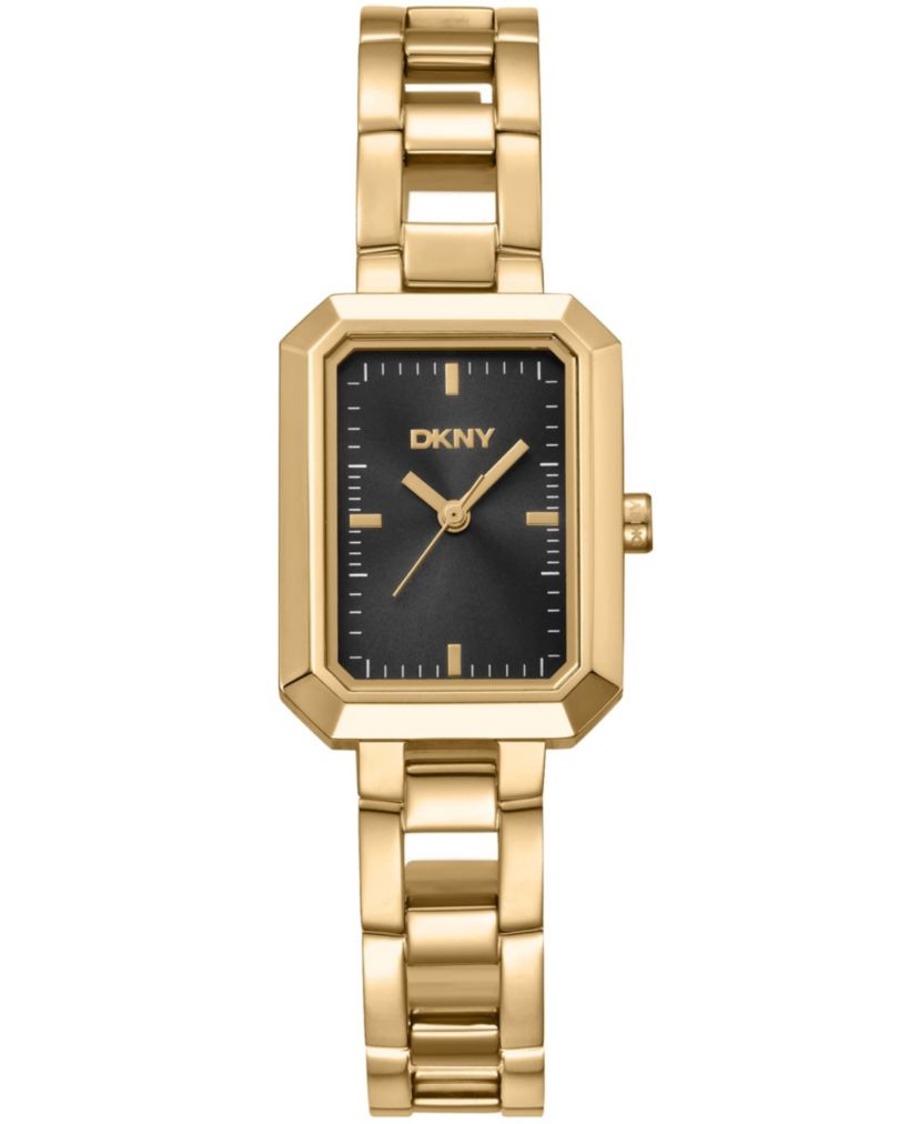 Womens Uptown Midi Black Dial Gold-Tone Stainless Steel Bracelet Watch