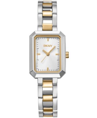 DKNY Women's Uptown Midi Silver Dial Gold Two-Tone Stainless Steel Bracelet Watch