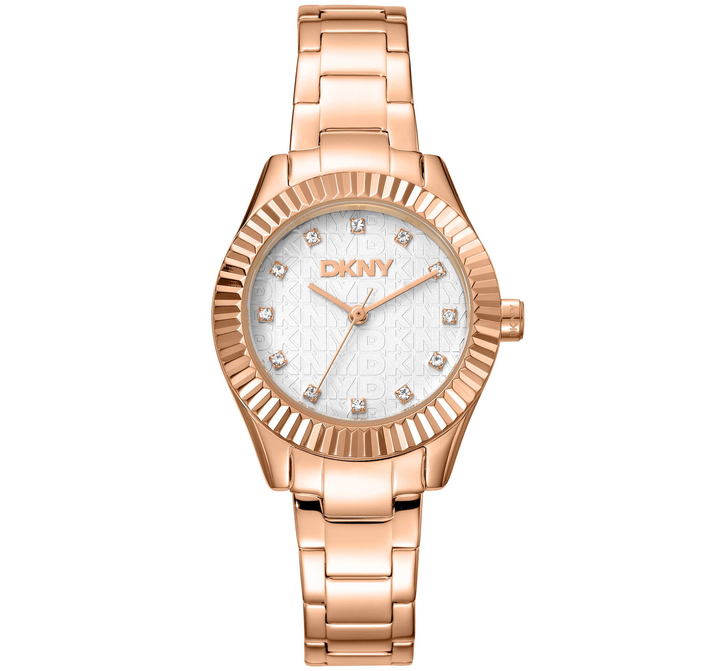 Womens Chambers Glitz Silver Dial Gold-Tone Stainless Steel Bracelet Watch